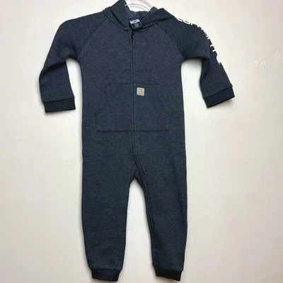 Carhartt Bebé Con Capucha Una Pieza Polar Sudadera Mono Niño Pequeño Talla 24M Gris Foto 1 de 4