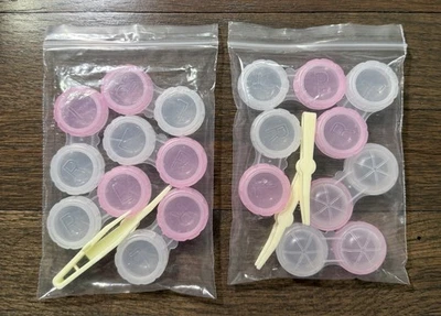 Paquete de 10 fundas para lentes de contacto ROSAS + 4 herramientas Foto 1 de 3
