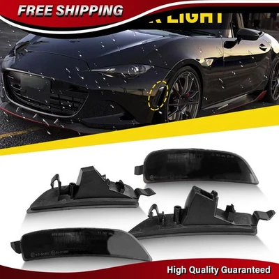 Luces de señalización laterales delanteras y traseras con lente ahumada de 4 piezas para Mazda MX-5 Miata 2016-2022 Foto 1 de 4
