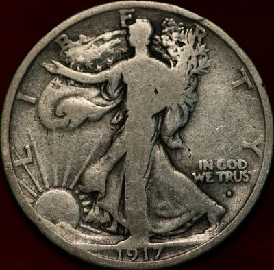 1917-D Obverse Mint Mark Denver Mint Silver Walking Liberty Half - Image 1 of 2
