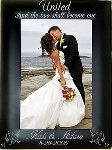 Personalized Metal Picture Frames 4x6 5x7 8x10 Custom Wedding Anniversary Gifts - Picture 1 of 21