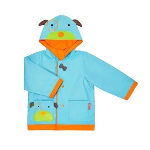 Skip Hop Zoo Darby Dog Raincoat Kid Toddler Sz Small Blue Puppy Rain Jacket Hood - Picture 1 of 12