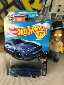 Hot Wheels 2016 ‘15 Ford Shelby Mustang GT350R 87/250 BLUE Night BURNERZ B138 - Picture 1 of 11