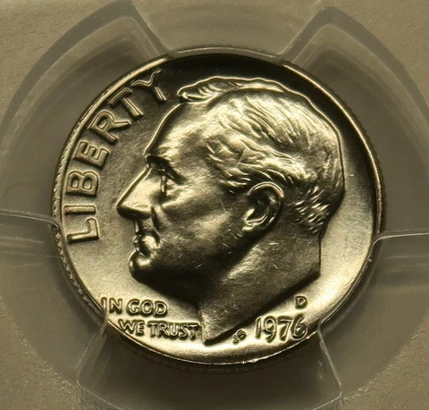 1976 D Roosevelt Dime PCGS MS66 Free Shipping Cover