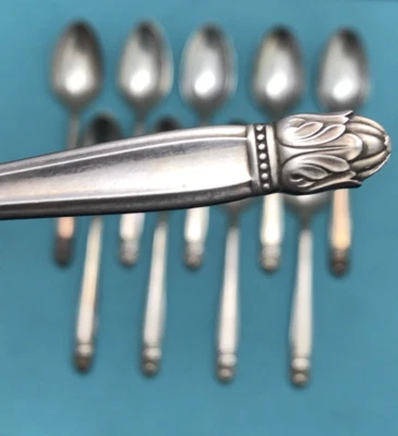 10 cucharas de café chapadas en plata Holmes & Edward PRINCESA DANESA de 5 1/2" Foto 1 de 4