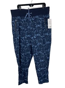 NEW Athleta Trekkie North Jogger Pants Size 18 Blue Floral Ethereal Bloom Pocket - Picture 1 of 12
