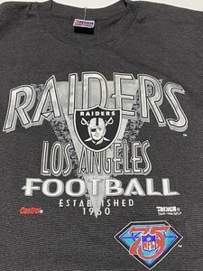 VTG 90s Los Angeles Raiders 1994 NFL 75th Black Pin Strips Shirt Xl New No Tags - Picture 1 of 7