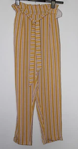 Pull & Bear gestreifte Paperbag Taille Ankle Grazer Hose Gr. XS neu mit Etikett - Bild 1 von 6