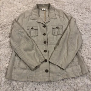 Motherhood Lagenlook 100% Linen Utility Jacket Beige Size L Maternity Womens - Picture 1 of 10