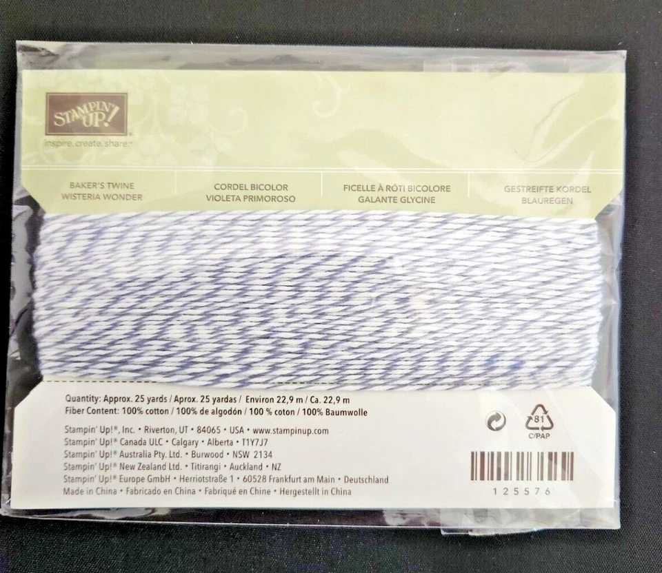 Stampin' Up! BAKER'S TWINE NIP 25 yardas Ea Roll Tu elección de color ¡ENVÍO GRATUITO! Foto 1 de 1
