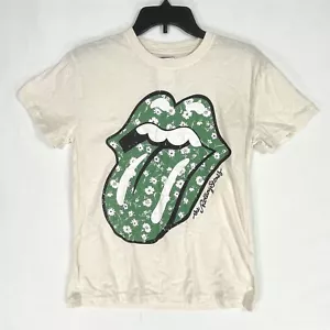 Rolling Stones T-Shirt Womens X-Small Graphic Floral Logo Short Sleeve - Picture 1 of 7