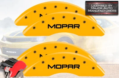 Dodge Ram 3500 2019-2023 cubiertas de pinza de disco de freno MGP amarillas delanteras + traseras Mopar Foto 1 de 4