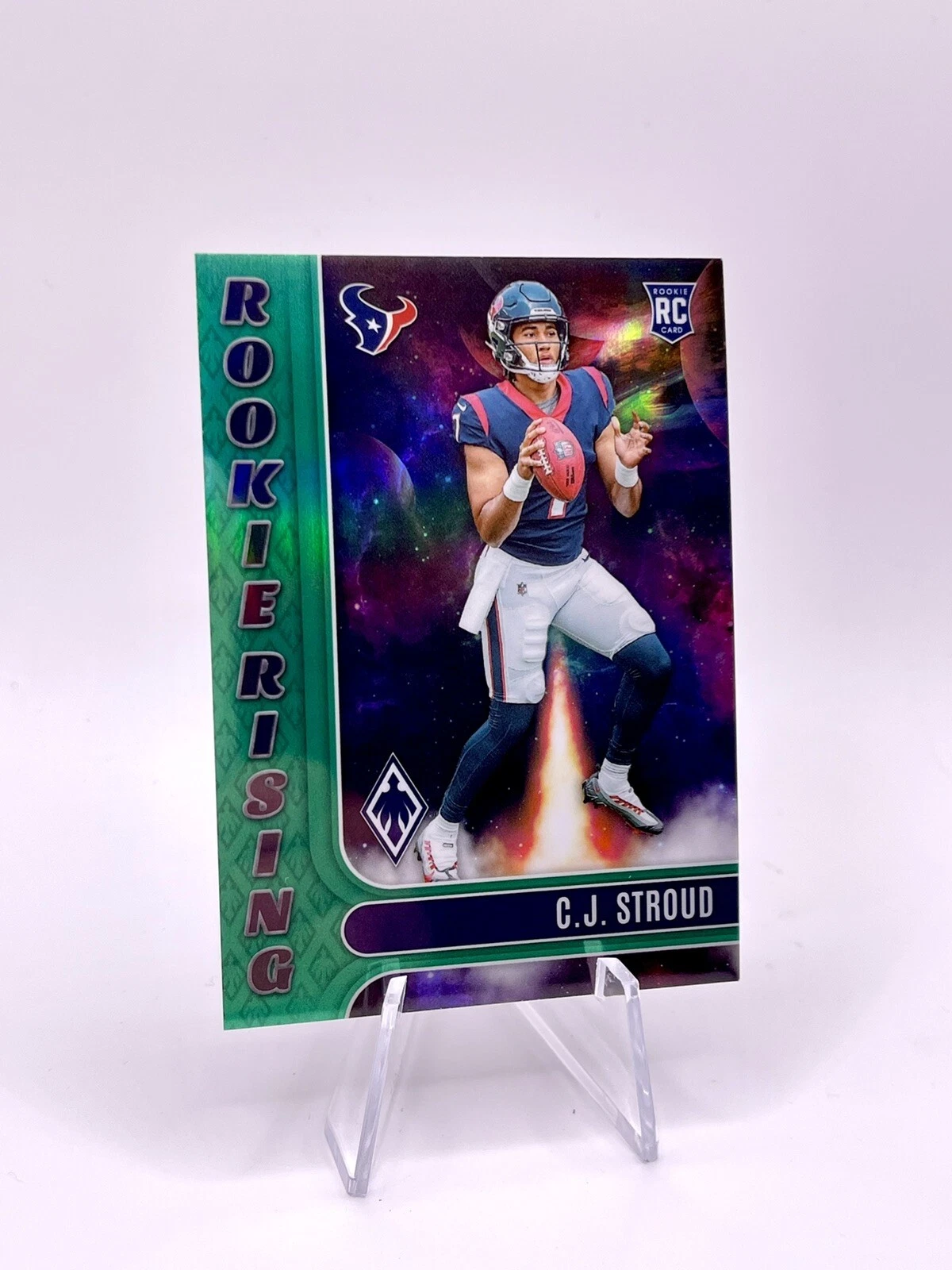 2023 Panini Phoenix CJ Stroud RC Rookie Rising Green SSP /25 #RIS-2 Texans