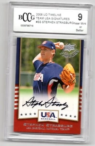 2008 Upper Deck Timeline USA Baseball Stephen Strasburg Autograph BCCG 9 Auto - Picture 1 of 1