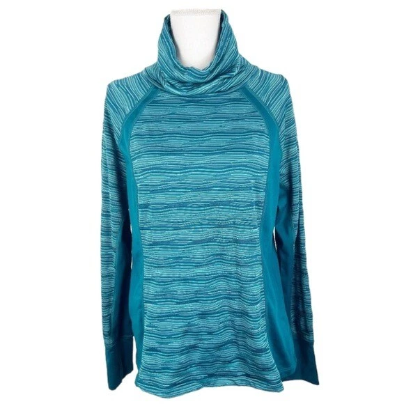 Top Cascade Sport Manga Larga Mujer Grande Rendimiento Verde Cuello Alto Activo Foto 1 de 4