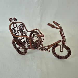Handmade Wire Art Tricycle Cart Motorcycle Soft Aluminum Decor Gift Doll House - Picture 1 of 8