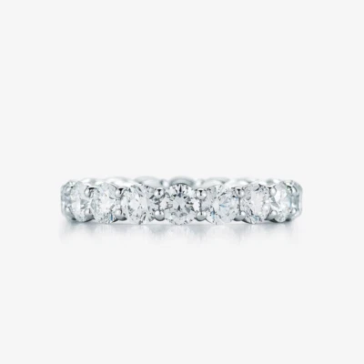 2 Ct Lab Grown Round Diamond Eternity Band Engagement 18K White Gold 2.95 MM - Image 1 of 4