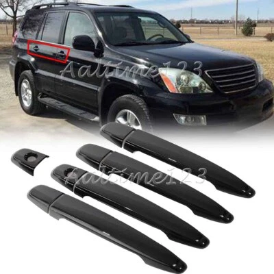 4pcs Gloss Black Door Handle Covers Trim For Toyota For Lexus  For GX470 2003-09 - Imagem 1 de 3