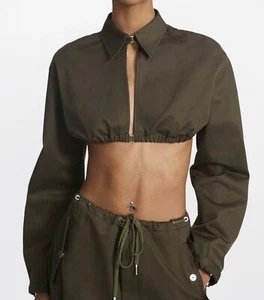 DION LEE E- HOOK BRA SHIRT Olive Size 6 AUS $490rrp - Picture 1 of 5