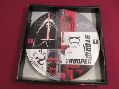 13.5" Disney Star Wars The Force Awakens Storm Trooper Battery Wood Wall Clock - Image 1 of 4