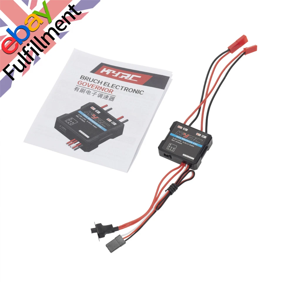 40A Brushed ESC Two-way Mode Electronic Speed Controller For WPL MN RC Car Boat - Image 1 of 4