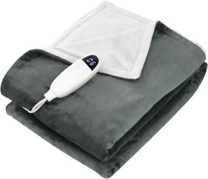 Heated Blanket Electric Throw 50" x 60", Fast Heating with 6 Heat Levels 4 Hours