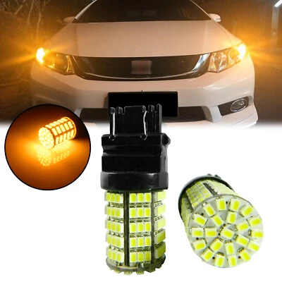 Желтая светодиодная лампа 3156 3157 127-SMD указатель поворота парковочный фонарь для Ford Dodge Nissan - Изображение 1 из 4