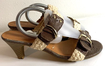 Tacones sin cordones correas con hebilla talla 8 vintage años 90 bohemio Foto 1 de 4