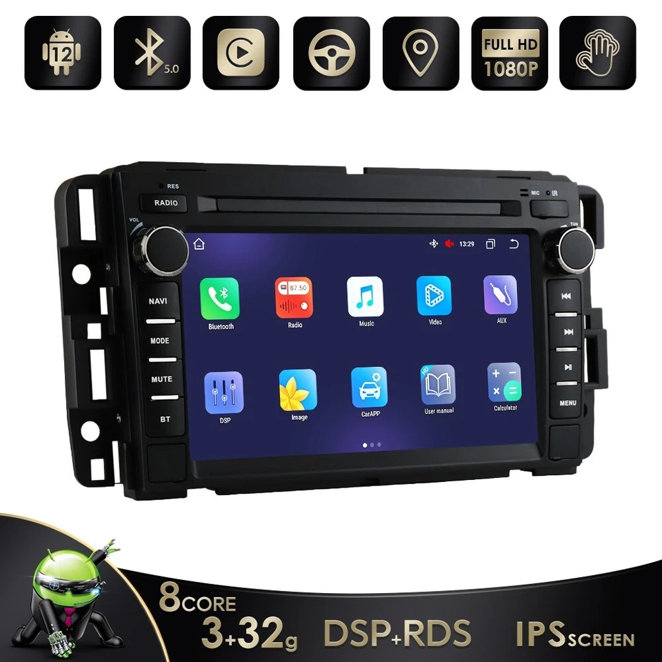 Radio de audio para automóvil 3+32 GB navegación GPS 7" Android10 estéreo para GMC Yukon Chevrolet Chevy Foto 1 de 4
