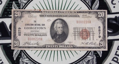 1929 $20 NB Kentucky National Currency *GEORGETOWN* KY Ch#8579 B000239A ECC&C - Image 1 of 4