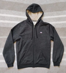 Levis Full Zip Sweatshirt Hoodie Men's Size Medium Gray Sherpa Lined Jacket - Picture 1 of 7