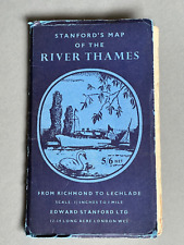 Stanfords Map of The River Thames, Richmond to Lechdale,  1950's approx