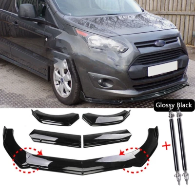 For Ford Transit Connect Front Bumper Lip Splitter Spoiler Body Kit Glossy Black - Image 1 of 4