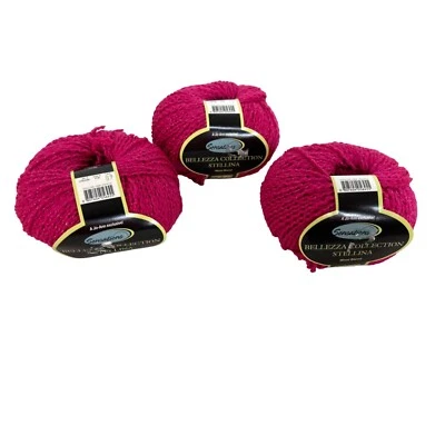 Sensations Bellezza Hilo Rosa Stellina Mezcla Lana Fucsia Italia AT668 Lote de 3 Foto 1 de 4