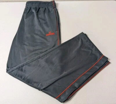 Vintage Spalding Track Pants XL Gray Orange Drawstring 90s Basketball - Image 1 of 4