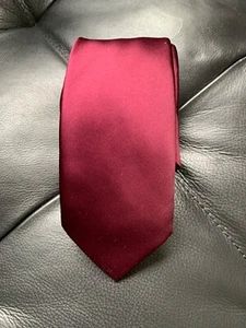Pierre Cardin Luxury Slim Tie Red Burgundy Narrow Slim Skinny Necktie 2.5"x58" - Picture 1 of 6
