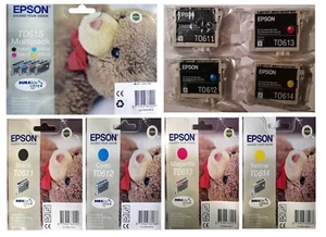 Cartucho de impresora original Epson T0611 T0612 T0613 T0614 B C M Y cartucho de tinta - Imagen 1 de 13