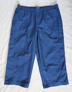 Athletic Works Capri Pants Womens L 12/14 (35X21) Blue Windbreaker Lined - Picture 1 of 9
