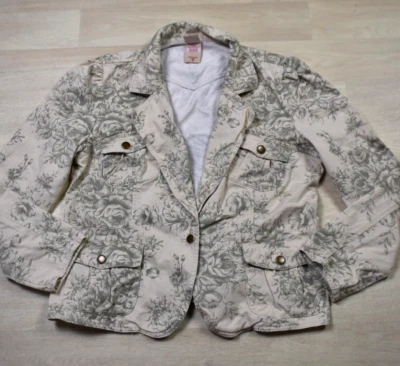 Chaqueta Floral Denim Glory Desteñida Años 90 Y2K Beige Verde Boho Talla 16 De Colección Foto 1 de 4