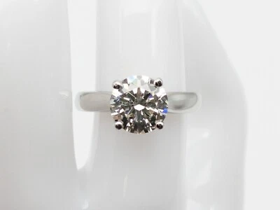 Signed $40,000 Hearts on Fire 2.51ct Si2 K IDEAL CUT GIA Platinum Wedding Ring - Image 1 of 4