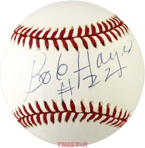Bob Hayes Autografo Rawlings OL Baseball PSA/DNA Grado 8,5 - Foto 1 di 5