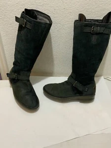 UGG Thomsen Tall Riding Boot 1005268 Stout Black distressed Suede Waterproof 8 - Picture 1 of 13