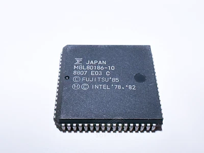 1X MBL80186-10 FUJITSU / INTEL 80186 16-Bit Microprocesador CPU 10MHz PLCC-68 IC Foto 1 de 4