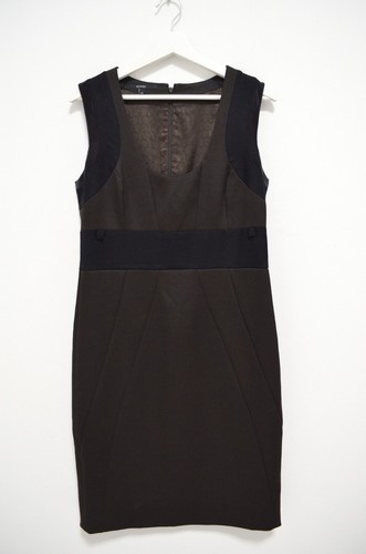 Robe Gucci marron noire texturée sans manches IT 44 EU 38