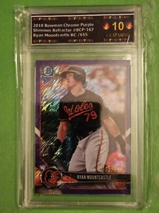2018 Bowman Chrome - Prospects Purple Shimmer Refractor #BCP167 Ryan Mountcastle - Picture 1 of 2