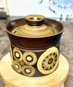 Denby Steingut Arabesque Zuckerdose oder Suppenschale mit Deckel braun beige - Bild 1 von 12