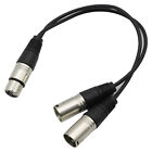 3Pin XLR Female Jack To Dual 2 Male Plug Y Splitter Cable Adapter Microphone USA