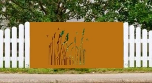 Edelrost Gartenzäune Metallzaun Eisenplatte Eisenzaun Zaunelemente RostL100H75cm - Bild 1 von 1