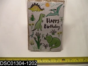 QTY=6: 6475942(6) Dinosaur Birthday Card RB06475065P (envelope inc) - Picture 1 of 2