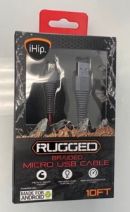 iHip Braided Micro USB Cable Heavy Duty 10ft Cable - Picture 1 of 5